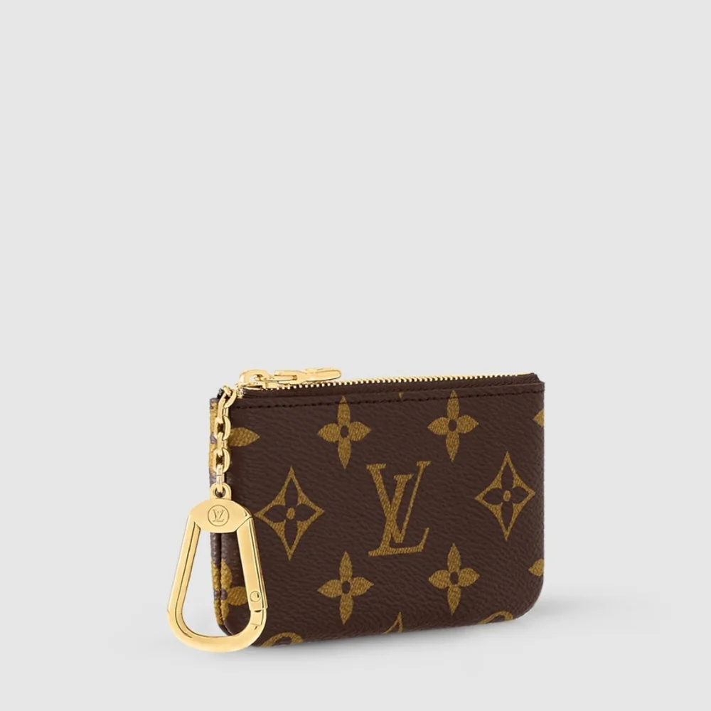 Louis Vuitton Monogram Canvas Key Pouch in Brown with Gold Hardware